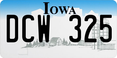 IA license plate DCW325