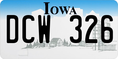 IA license plate DCW326
