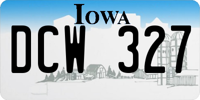 IA license plate DCW327