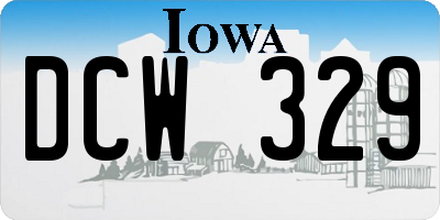 IA license plate DCW329