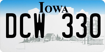 IA license plate DCW330