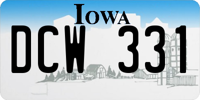 IA license plate DCW331