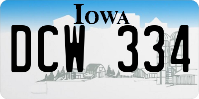 IA license plate DCW334
