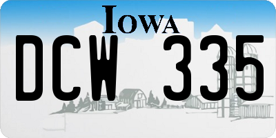 IA license plate DCW335