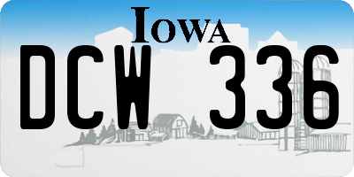 IA license plate DCW336