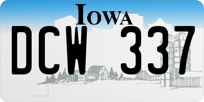 IA license plate DCW337