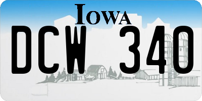 IA license plate DCW340
