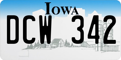 IA license plate DCW342