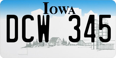 IA license plate DCW345