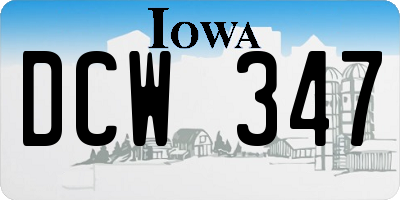 IA license plate DCW347
