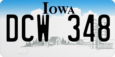 IA license plate DCW348