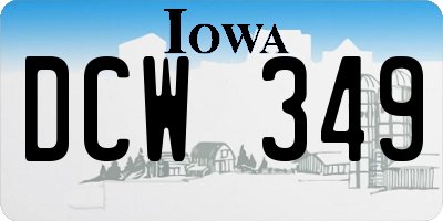 IA license plate DCW349