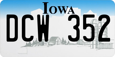 IA license plate DCW352