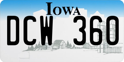 IA license plate DCW360