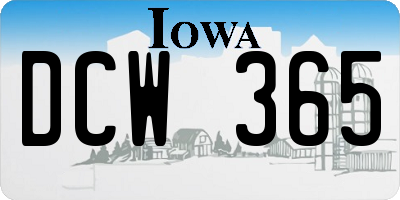 IA license plate DCW365