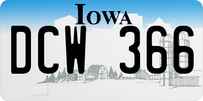 IA license plate DCW366