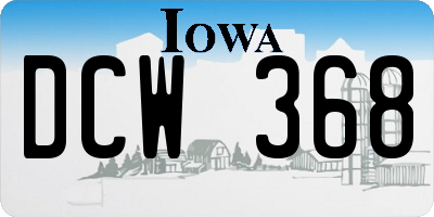 IA license plate DCW368