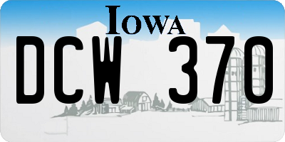 IA license plate DCW370