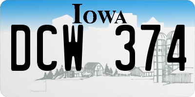 IA license plate DCW374