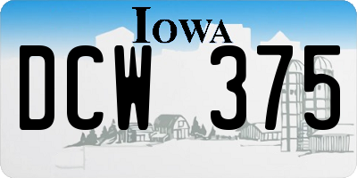 IA license plate DCW375