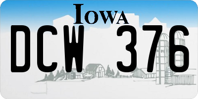 IA license plate DCW376