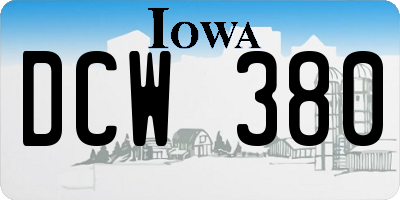IA license plate DCW380