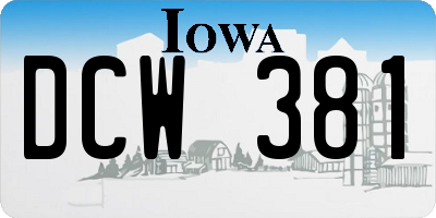 IA license plate DCW381
