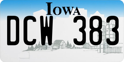 IA license plate DCW383