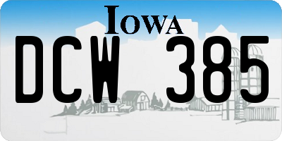 IA license plate DCW385