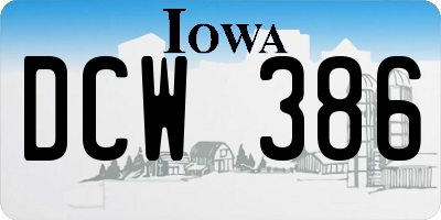 IA license plate DCW386