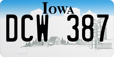 IA license plate DCW387