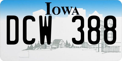 IA license plate DCW388