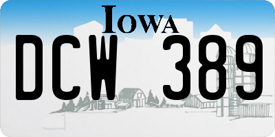 IA license plate DCW389