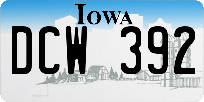 IA license plate DCW392