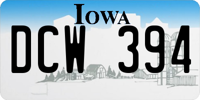 IA license plate DCW394