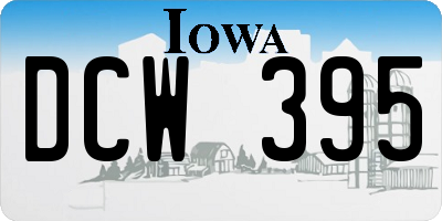IA license plate DCW395