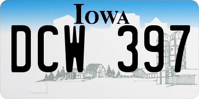 IA license plate DCW397