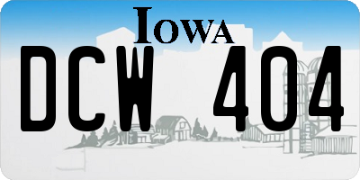IA license plate DCW404