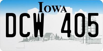 IA license plate DCW405