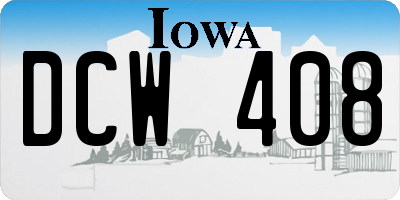 IA license plate DCW408