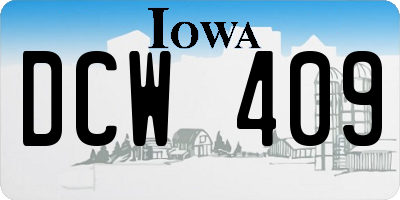 IA license plate DCW409