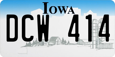 IA license plate DCW414