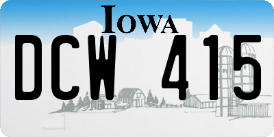 IA license plate DCW415