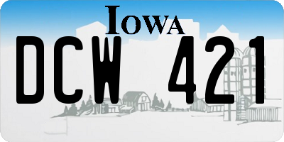 IA license plate DCW421