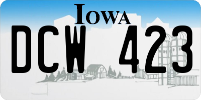 IA license plate DCW423