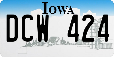 IA license plate DCW424