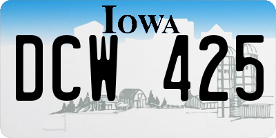 IA license plate DCW425