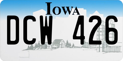 IA license plate DCW426