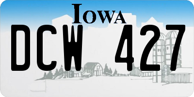 IA license plate DCW427