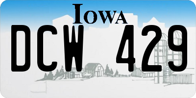 IA license plate DCW429